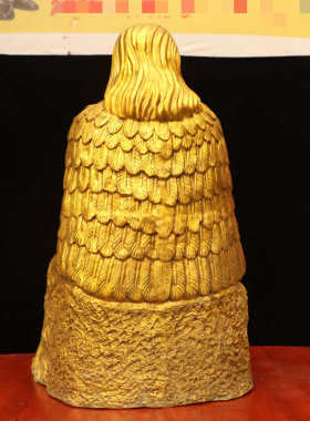 黄铜纯铜伏羲坐像摆件三皇之一八卦祖师人文始祖人王伏羲大帝铜像