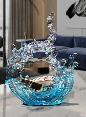 风生水起酒柜装饰品摆件家居饰品现代客厅电视柜办公室招财工艺品