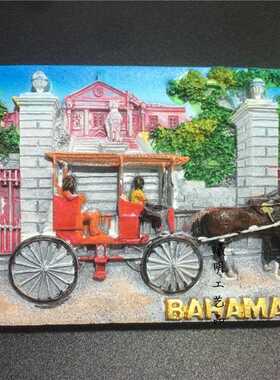 新款直销出口拉丁美洲巴哈马 世界旅游纪念树脂创意冰箱贴小孩马