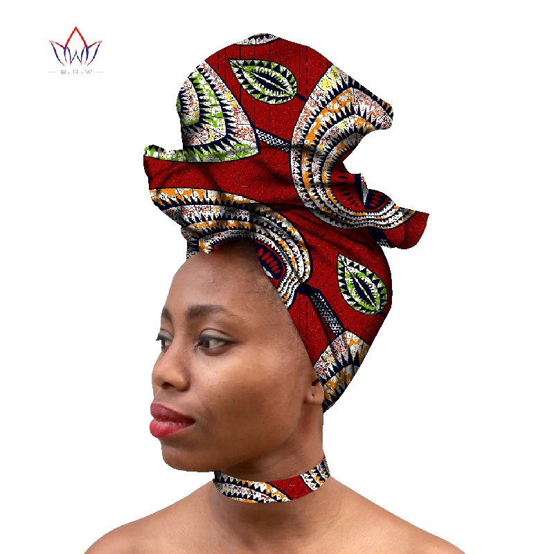 非洲安卡拉面料项圈+头巾套装异国色彩项圈头饰African turban-图0