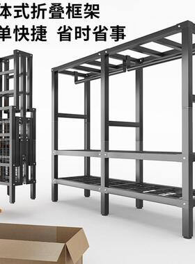免安装衣柜出租房简易布衣柜结实耐用卧室家用全钢架折叠组装柜子