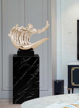 电镀雕塑摆件客厅家居饰品酒店大堂大厅办公室桌面软装工艺品摆设