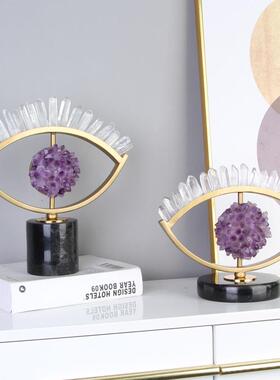 北欧ins风办公室桌面艺术创意招财水晶眼睛摆件轻奢工艺家居饰品