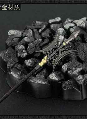 薛仁贵传奇影视周边方天画戟双月版全金属工艺品摆件模型