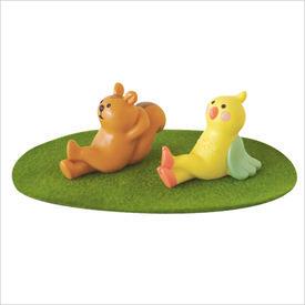 日本杂货ZAKKA  小鸟松鼠萌物池塘和风 旅猫三毛猫摆件