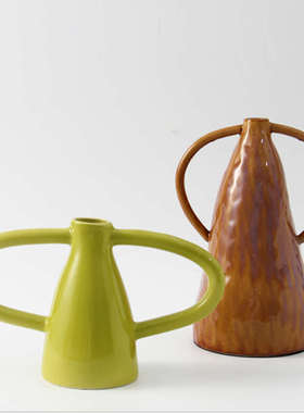 简约现代纯色陶瓷花器摆件样板间售楼处酒店别墅客厅花插装饰摆放