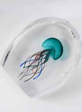 品一轩水母琉璃摆件简约高级感琉璃客厅玄关桌面商业空间送礼摆件