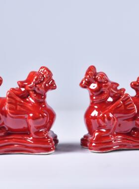 陶瓷吸财笔绣一对，风水解笔绣一对，红笔绣一对