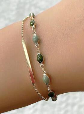 漂亮独特手链女款2026新款法式复古双层女欧美ins风叠戴手环新中