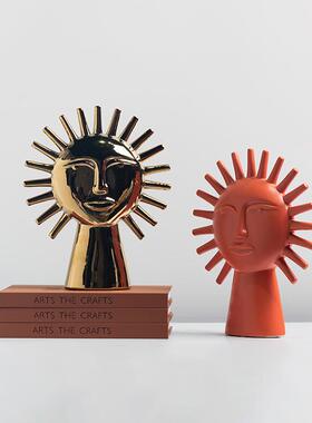 太阳女神陶瓷摆件家居客厅样板间售楼处创意家居装饰工艺品书房