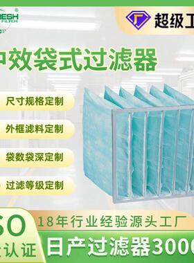 制食品厂涂装车间无纺布袋式过滤器工业管道风机F6中效过滤器