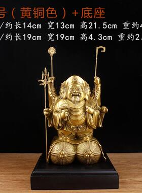 高档铜质三面摩诃伽菩罗神佛像饰品摩诃伽财罗萨佛像铜质饰品招摇