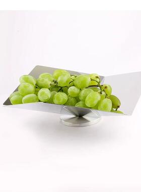 现代简约创意不锈钢水果盘样板间茶几玄关桌面收纳家居摆件果篓