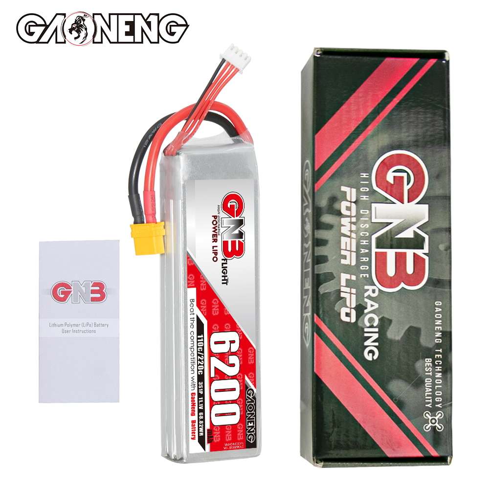 GNB高能6200mAh 3S 11.1V 110C直升机固定翼动力锂电池RC遥控航模 - 图1