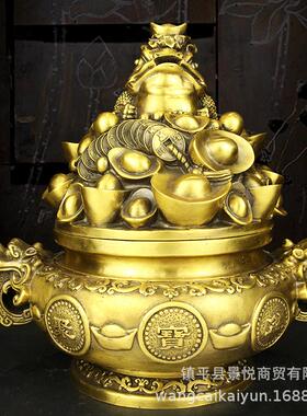铜金蟾摆件铜存钱罐大号铜客厅家居工艺品摆件