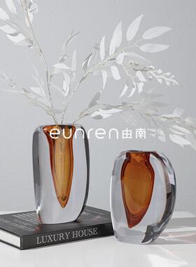 简约现代家具茶几玻璃插花器样板房间售楼处玄关电视柜花瓶摆件