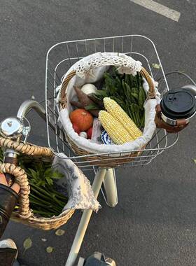 藤编花篮藤编手提干花拍照篮柳编手工收纳篮草编野餐子水果置物篮