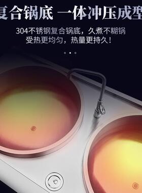 优派商用用304不锈电钢三头牛羊肉汤锅MAGA-102磁炉熬汤大炉锅灶