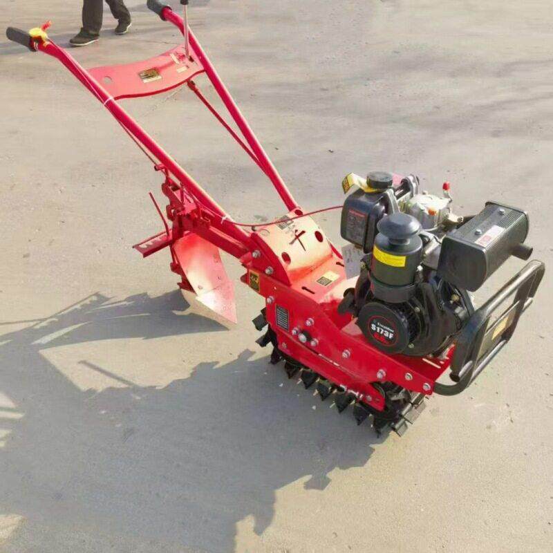 Mini tillage machine, small household gasoline and diesel plow machine, Little Red Bull ditching, ridging, turning soil, seeding and cultivating machine