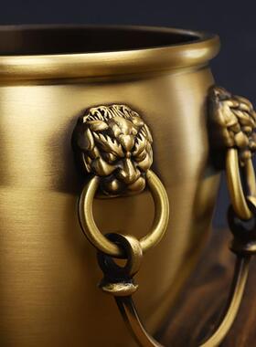 铜缸件灰狮头缸摆摆件故宫缸烟29缸聚宝器盆吸金缸铜工艺品厂家