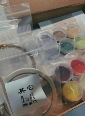 掐丝珐琅全套手工材料包 | 新婚礼物海棠花玻璃托盘『囍·鸳鸯』