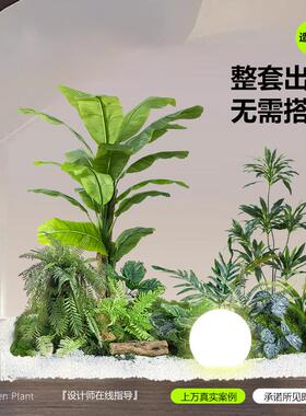 彷真绿色植物造景组合橱窗装饰假植物景观造景庭院布置玄关氛围树