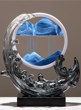 风生水起沙流摆件画高级感SD505H轻奢高档家客厅酒柜玄关装饰品电