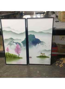 高画档铝合金楼中挂式画入户玄关装饰JSC-019新中式梯过道家居壁