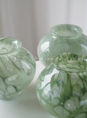 中古琉璃花瓶摆件网红轻奢高级感客厅桌面插花花器餐桌装饰品
