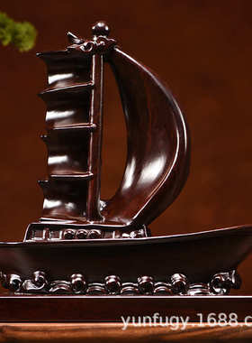 毕业摆件摆件开业礼船办公室龙船花梨工艺品红木一帆风顺实木雕刻