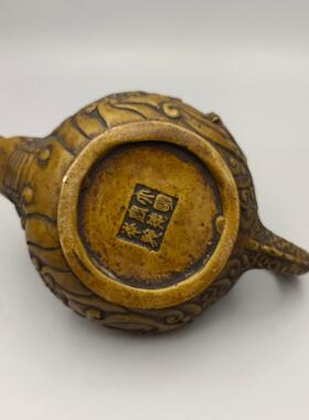 古韵斋 仿古龙头龙把铜酒壶摆件家居装饰工艺品 古玩收藏铜壶