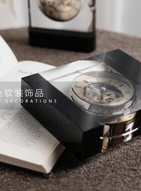 中古轻奢创意家用座钟台钟样板间客厅办公桌面现代简约机械装饰钟