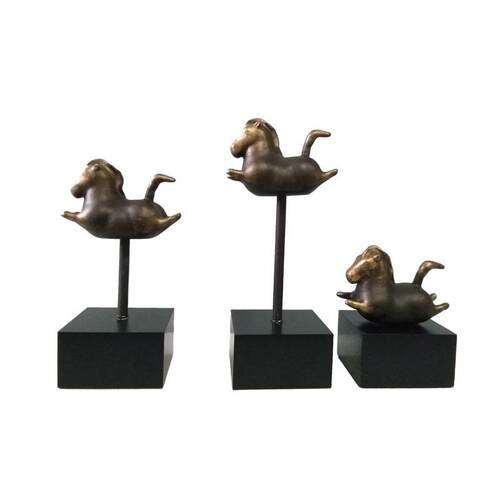 创意金属工艺品小骏马新中式铁艺玄关客厅大件家居摆件 - 图3