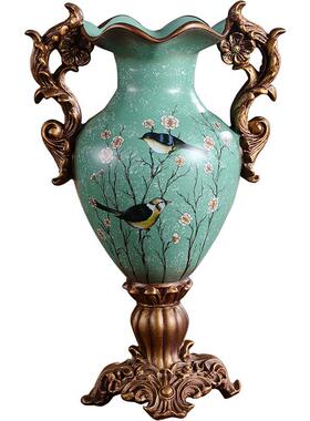 欧式客厅创意纸巾盒多功能装饰品美式收纳盒茶几摆件果盘花瓶套装