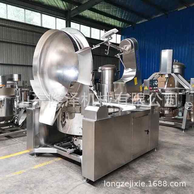 Fried pan with rice and noodles with rice and noodles sauce. Large smart electromagnetic stir frying pan. Sauce making pan.