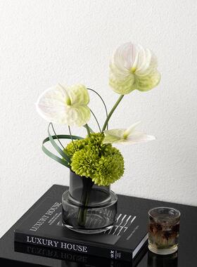 左高级感整体花艺现顾璃代轻奢轻玻奢花瓶YB-DZ-HY高档浴室洗手台