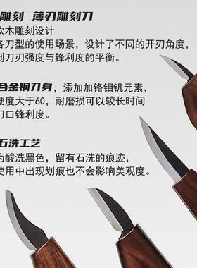 手工木雕工具入门套装 椴木DIY木刻材料包 木雕标准套装材料组