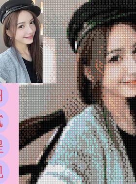 图钉画钉子画diy定制创意生日礼物情侣人像照片手工制作相片拼图