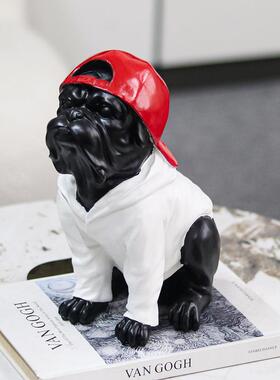 艺术摆件现代卡通动物犬雕塑软装饰品门店前台客厅样板房展厅摆设