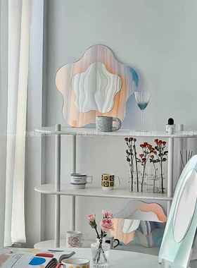 幻彩花朵镜子 ins风网红家居房间装饰画拍照道具摆件打卡点客厅