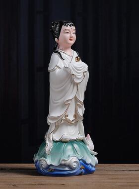 青韵瓷坊陶瓷善财童子龙女摆件金童玉女家用供奉菩萨佛前侍奉对童