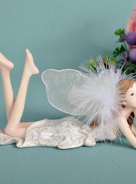 新款欧式天使花仙子树脂摆件家居装饰品生日结婚礼物车饰花艺装饰