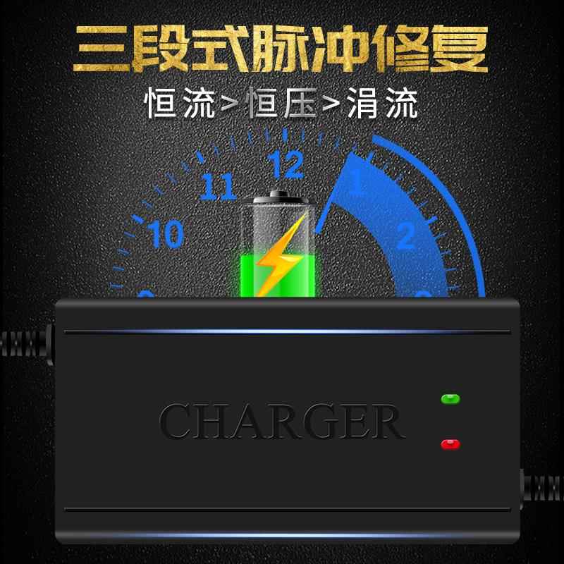 12伏摩托车20AH电瓶电动车充电器12V30AH50A铅酸蓄电池通用大功率 - 图0