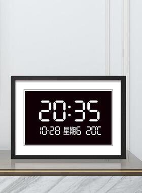 子钟表电挂钟客厅书房摆时放式迷式你台万年历数字钟桌F98TTTMH面