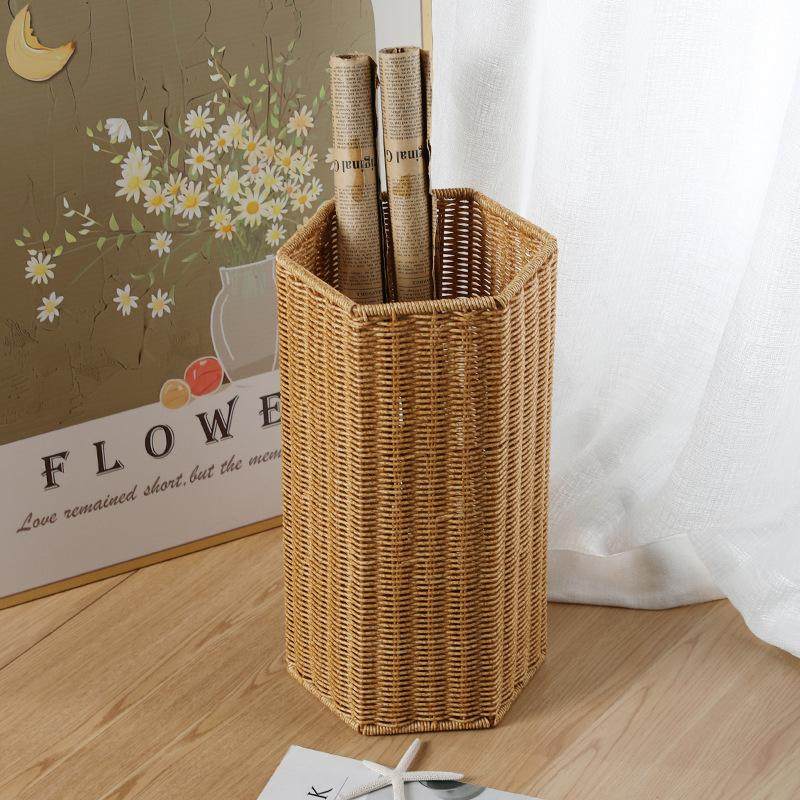 仿藤伞架伞桶酒店客厅家居创意雨伞收纳桶欧北花盆套瑜伽垫收纳筐,淘宝优惠券,粉丝福利购,淘宝优惠卷