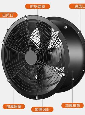 矮筒YWFE/4D低噪音外转子轴KAK流风4排机管道通风机工业厨排房风
