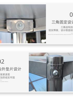 厨房不锈钢置物架多层收纳收纳架子加厚储物架仓库架微波炉烤箱架