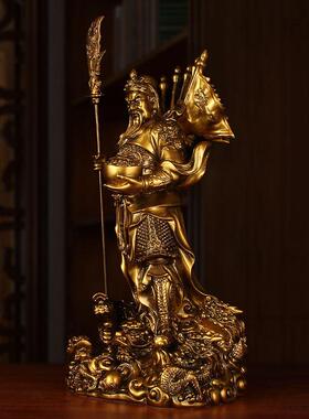 武财神关公神像摆件家用招财聚宝盆客厅办公室供奉关二爷公司店铺