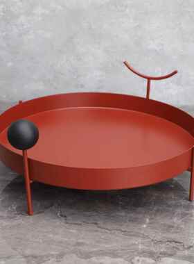 新中式创意金属圆形托盘样板房电视柜餐厅客厅卧室玄关饰品摆件