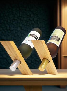 个性红酒架摆件简约样板房工艺品装饰创意客厅酒柜家居桌摆设悬浮